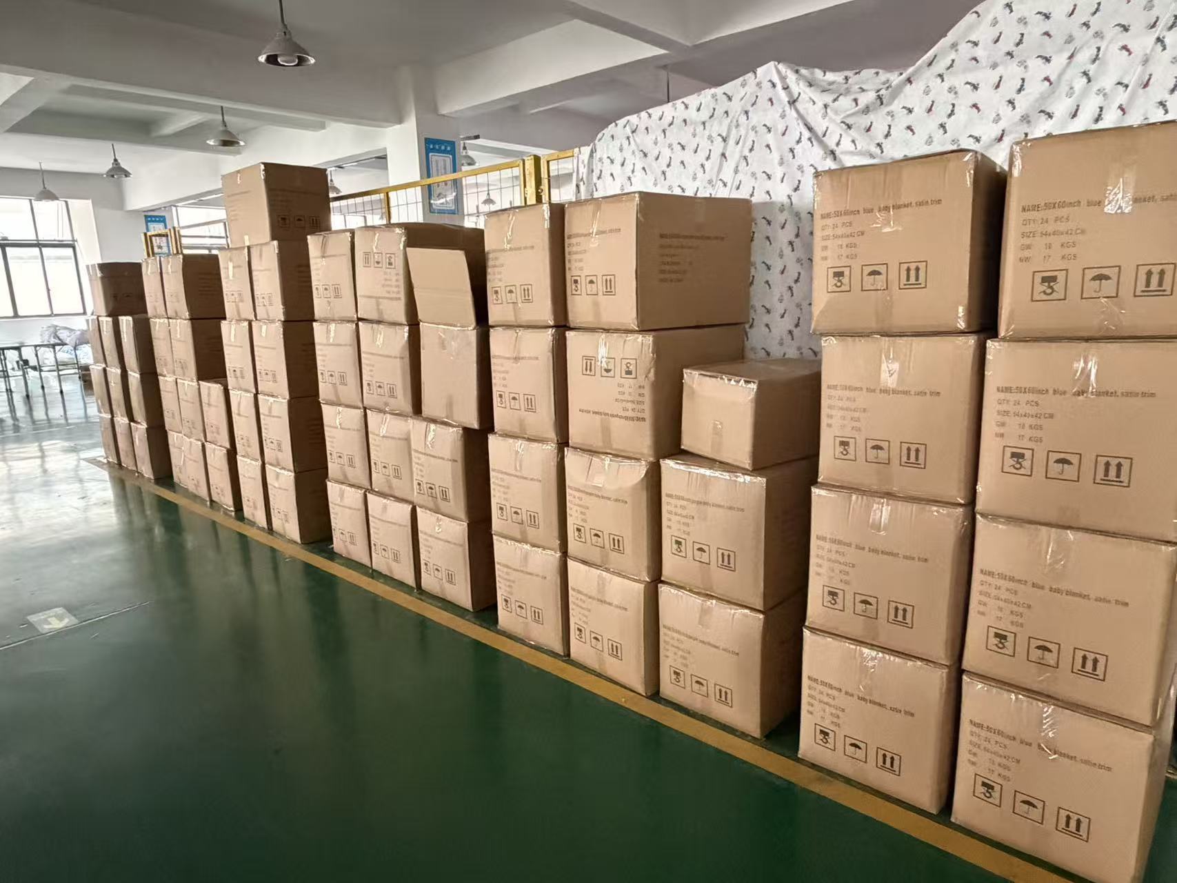 trường hợp công ty mới nhất về Những chiếc chăn em bé đã được sản xuất, đóng gói và sẵn sàng để vận chuyển.