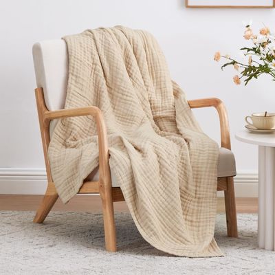 6 Layer Gauze Cotton Blanket 59*78 Inches Skin Friendly With Gentle Fabric
