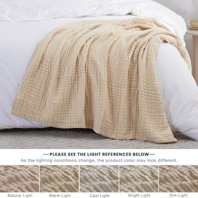 6 Layer Gauze Cotton Blanket 59*78 Inches Skin Friendly With Gentle Fabric