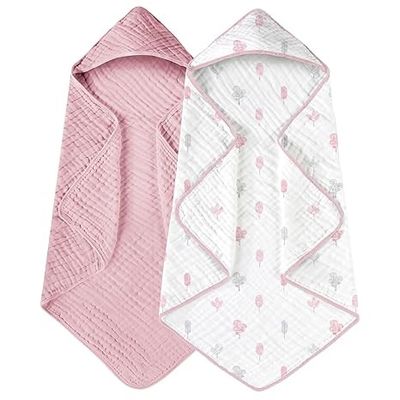 Muslin Skin Friendly Infant Bath Towels Infant Towel Set 32*32 Inches