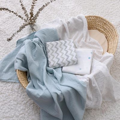 4-Pack Muslin Swaddle Blankets, Receiving Baby Blanket for Newborns