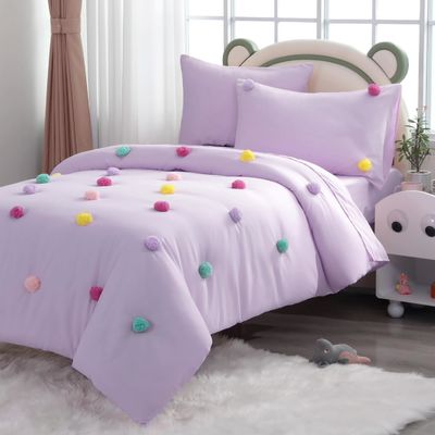 5 Piece Girls Toddler Bedding Set Childrens Comforter Sets Skin Friendly With Microfiber Fabric