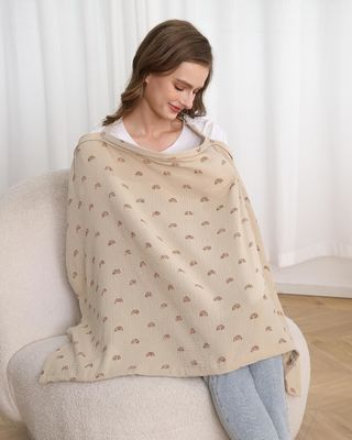 Nursing Cover for Baby Breastfeeding, 100% Cotton Breastfeeding Cover