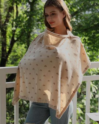 Nursing Cover for Baby Breastfeeding, 100% Cotton Breastfeeding Cover