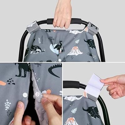 Multi-use Infant Car Seat Cover&Baby Carrier&Nursing Cover&Minky Blanket