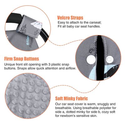 Multi-use Infant Car Seat Cover&Baby Carrier&Nursing Cover&Minky Blanket