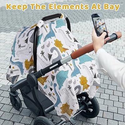 Muslin Cotton Infant Car Seat Canopy, Breathable Baby Carrier Cover