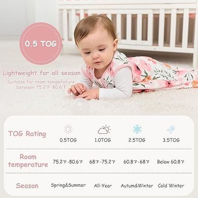 100% Cotton Baby Sleep Sack Soft Baby Wearable Blankets with 2 Way Zipper