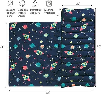 Rectangular Preschool Sleeping Mats Foldable With Removable Pillow