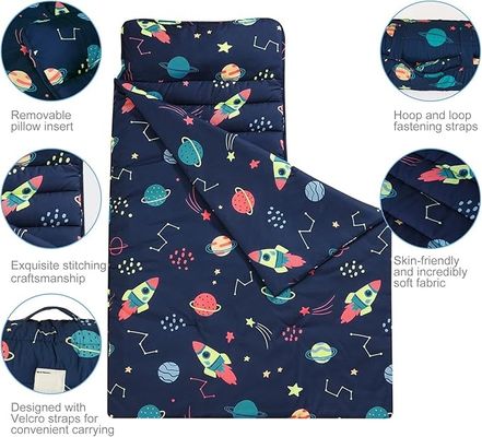 Rectangular Preschool Sleeping Mats Foldable With Removable Pillow