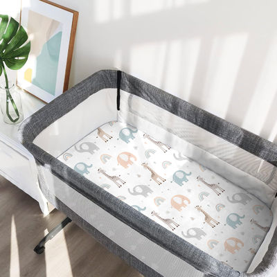 Polyester Fabric Personalized Bassinet Sheet Breathable With Parent Friendly Design
