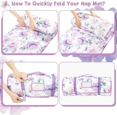 Polyester Comfortable Kindergarten Sleep Mat Nap Pads For Preschool With Detachable Blanket