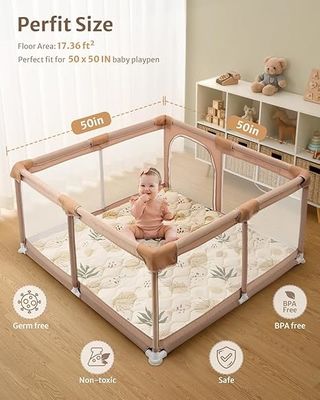 Non Slip Square Baby Play Mat Infant Play Blanket For Floor Thicken Cushioning