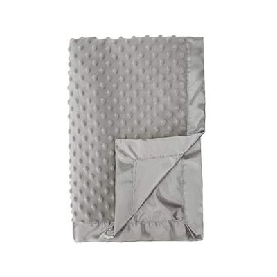 Baby Soft Minky Dot Blanket Grey 40*30 Inches Multifunctional Blanket With Silky Satin Backing