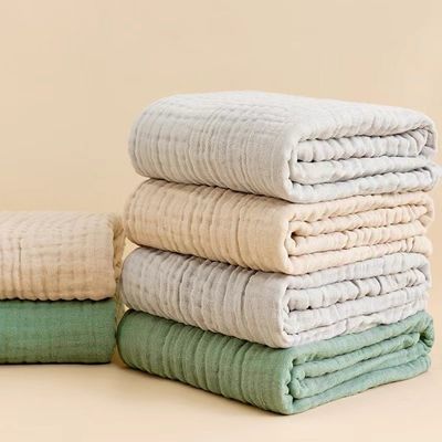 Multiple Colors Cotton Gauze Blanket 90*90cm Breathable Multifunctional Blanket