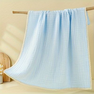 Soft Skin Friendly 100*100cm Lightweight Gauze Blanket Cotton Gauze Throw Blanket