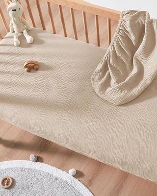 100% Cotton Muslin Bassinet Sheet Baby Crib Sheets Standard For 52*28 Inches