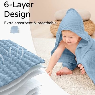 100% Cotton Soft Newborn Hooded Towel Newborn Towel Set With Simple Style
