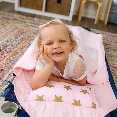 Modern Nap Mats For Preschool Soft Cotton Blend With Pillow Elastic Straps