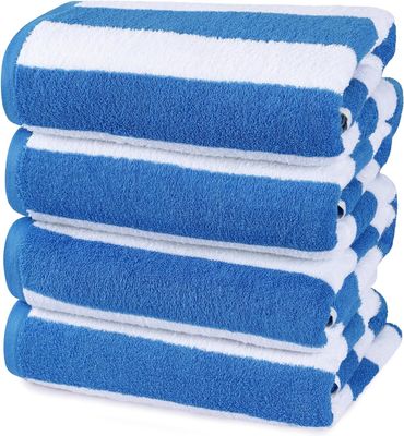 Breathable Soft Personalized Pool Towels Striped Beach Towels