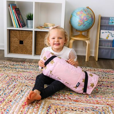 Modern Nap Mats For Preschool Soft Cotton Blend With Pillow Elastic Straps