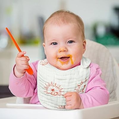 Adjustable Muslin Snap Bibs Cloth Bibs With Snaps Dirt Resistant With 6 Absorbent Soft Layers