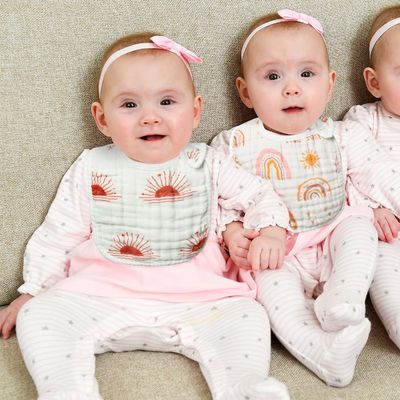 Adjustable Muslin Snap Bibs Cloth Bibs With Snaps Dirt Resistant With 6 Absorbent Soft Layers
