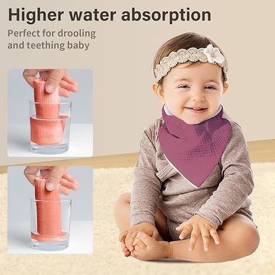 Soft Triangular Muslin Cotton Bibs Infant Feeding Bib For Unisex Baby