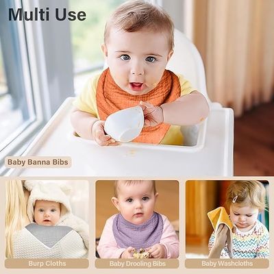 Soft Triangular Muslin Cotton Bibs Infant Feeding Bib For Unisex Baby