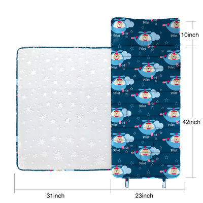Rectangular Infant Nap Mat Customizable Roll Up Design With Removable Pillow