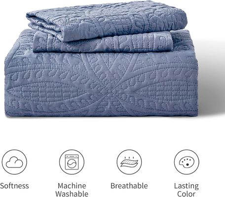 3 Piece King Size Bedspreads Soft  Summer Quilt Microfiber 100% Polyester