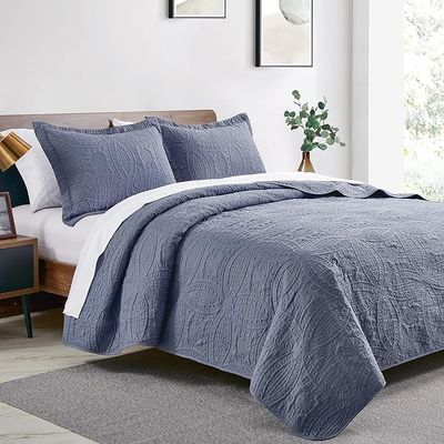 3 Piece King Size Bedspreads Soft  Summer Quilt Microfiber 100% Polyester