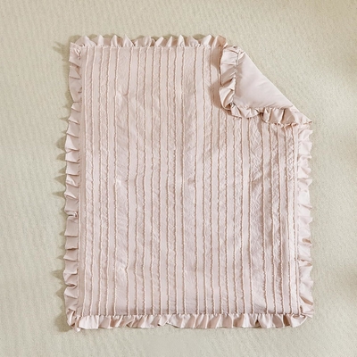 Pink Microfiber Crib Bedding Set - 3 Piece Shabby Chic Baby Set