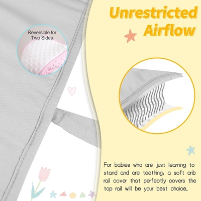 Purple Polyester Baby Bed Rail Guard Cover 4-Piece Set