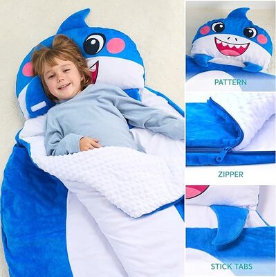 Shark Toddler Nap Mat for Kids Ages 3+  for Preschool with Pillow & Blanket