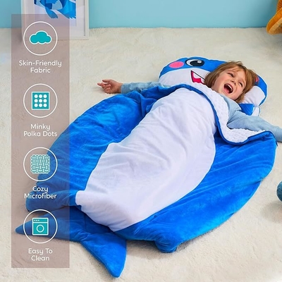 60x39 Inch Shark Toddler Nap Mat with Pillow & Blanket