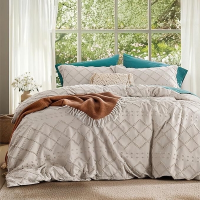 Boho Duvet Cover Set 100% Polyester with 2 Pillow Shams For All Seasons