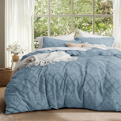 Boho Duvet Cover Set 100% Polyester with 2 Pillow Shams For All Seasons