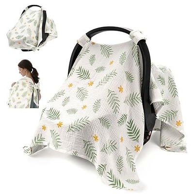 100% Muslin Cotton Car Seat Covers for Babies, Universal Baby Car Seat Cover