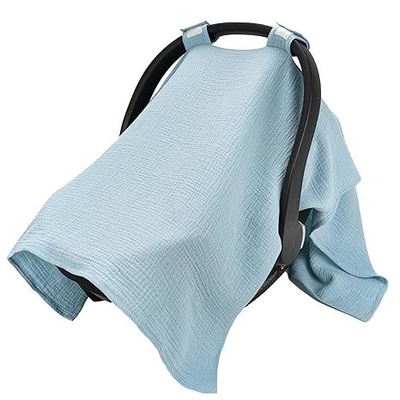 100% Muslin Cotton Car Seat Covers for Babies, Universal Baby Car Seat Cover