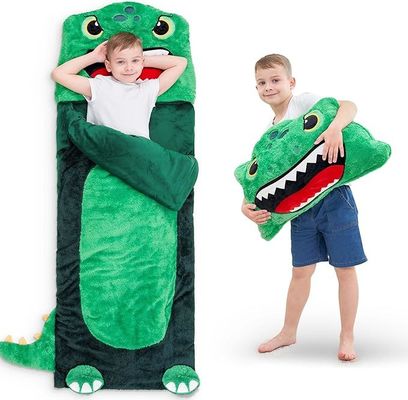 Super Soft Toddler Nap Mat with 2-in-1 Pillow and Thickened Plush for Preschool Slumber Bag