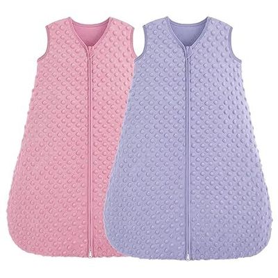 2 Pack Baby Sleep Sack with 2-Way Zipper and 2 Layer Fabric for Newborn and Infant Comfort