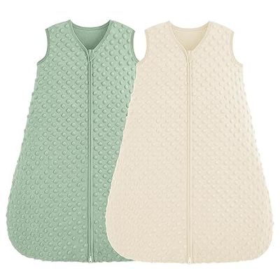2 Pack Baby Sleep Sack with 2-Way Zipper and 2 Layer Fabric for Newborn and Infant Comfort