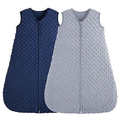 2 Pack Baby Sleep Sack with 2-Way Zipper and 2 Layer Fabric for Newborn and Infant Comfort
