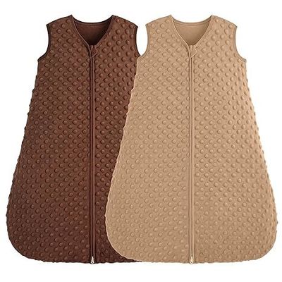 2 Pack Baby Sleep Sack with 2-Way Zipper and 2 Layer Fabric for Newborn and Infant Comfort