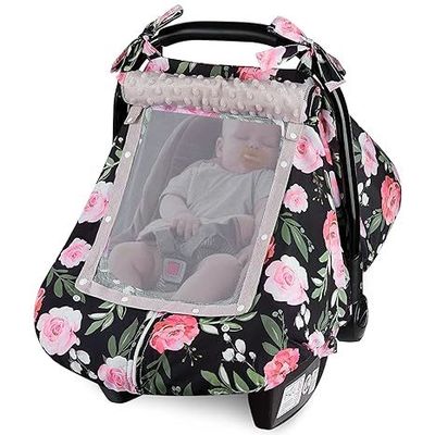 Waterproof Infant Car Seat Cover with Breathable Mesh Window and 3 Usage Modes for 4-Season Protection