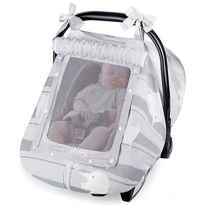 Waterproof Infant Car Seat Cover with Breathable Mesh Window and 3 Usage Modes for 4-Season Protection