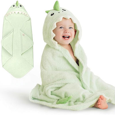 Organic Baby Absorbent Towel with Hood , 100% Cotton Hooded Baby Towels for Newborns, Infants