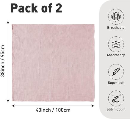 2-Pack Muslin Swaddle Blankets, Neutral Receiving Blanket Swaddling Clothes for Newborn