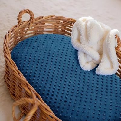 Minky Dot Bassinet Fitted Sheet Set of 2,  Soft and Warm Fleece Cradle Sheets for Boys and Girls